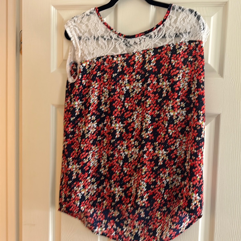 Papermoon Asymmetrical Red and Black Blouse